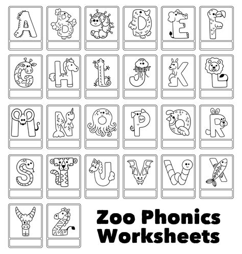 Zoo Phonics Free Printables